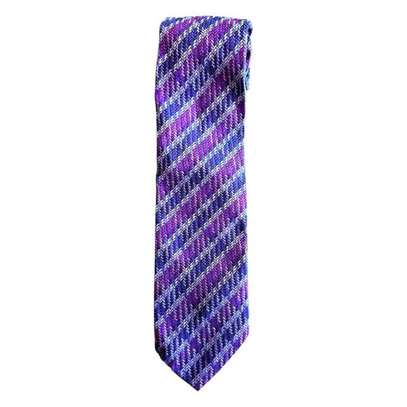 Missoni Silk Multicolored Men's Tie Funky Retro Purple 3” - Picture 1 of 6